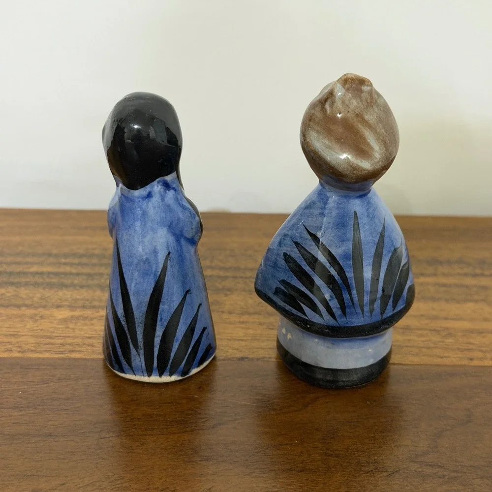Vintage Tonala Mexico Pottery Nativity Set 12 Piece Ceramic Incomplete Folk Art
